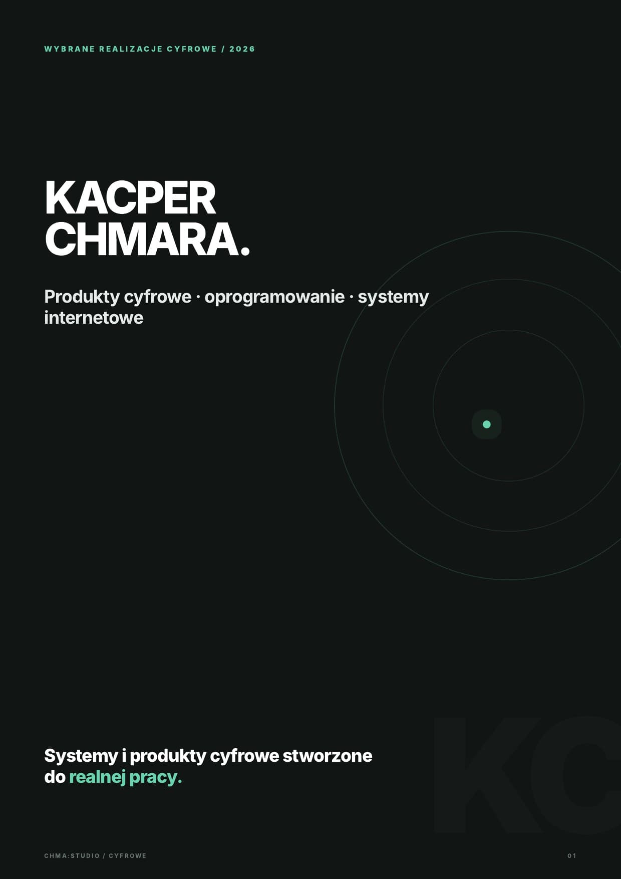 Okładka portfolio Kacpra Chmary